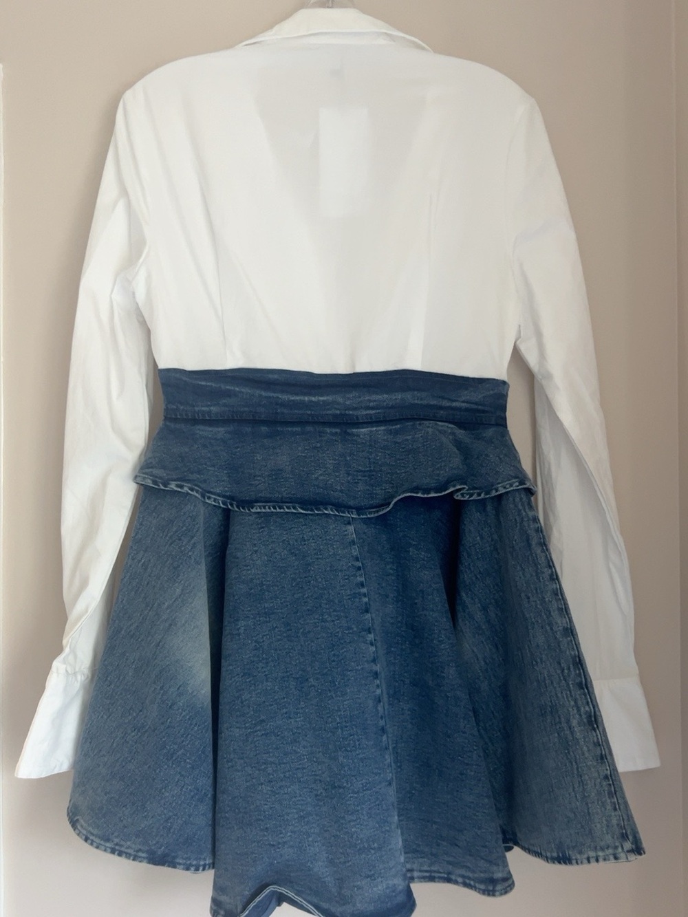 NWT AKIRA Dont Need Nobody Denim Mini Dress White Blue Size M - Picture 3 of 8